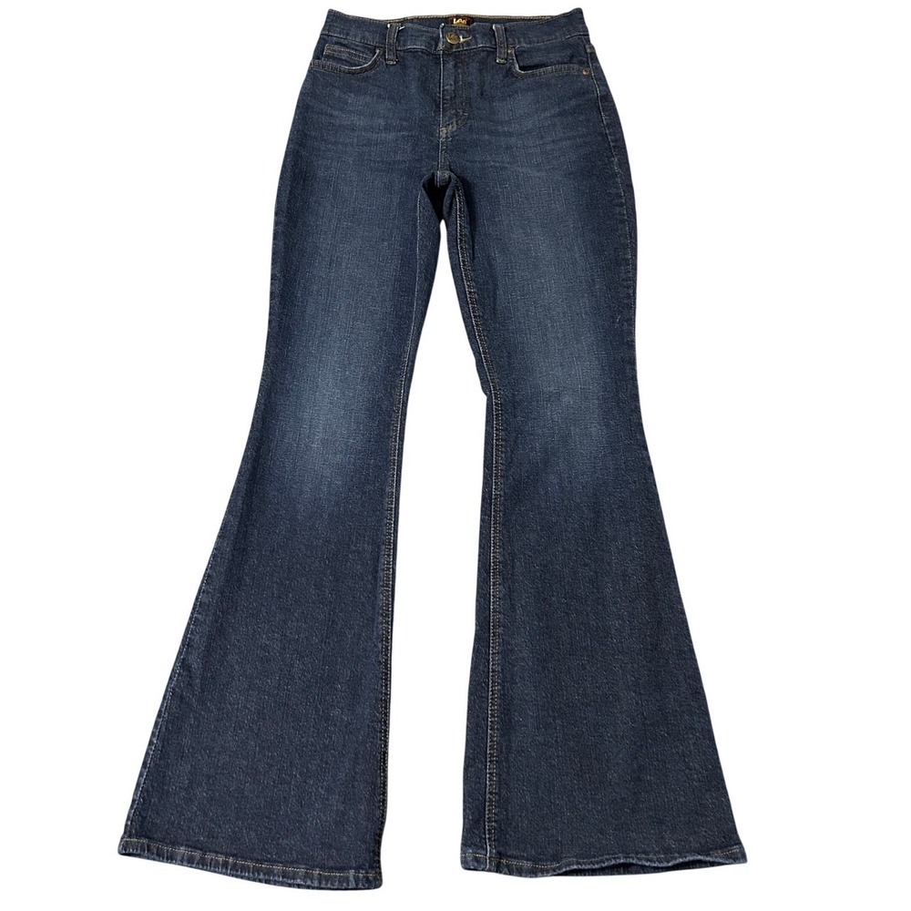 Lee Flare Leg Bell Bottom Jeans Womens 27 Blue Retro Western Boho Denim 27x31